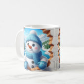 陽気な雪だるま コーヒーマグカップ (正面左)