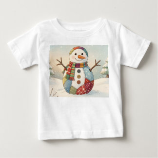 陽気な雪だるま ベビーTシャツ