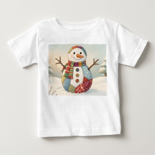 陽気な雪だるま ベビーTシャツ (正面)