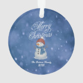陽気な雪だるま メリークリスマス オーナメント (裏面)