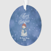 陽気な雪だるま メリークリスマス オーナメント (正面)