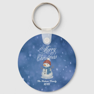 陽気な雪だるま メリークリスマス キーホルダー