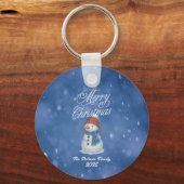 陽気な雪だるま メリークリスマス キーホルダー (裏面)
