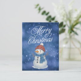 陽気な雪だるま メリークリスマス シーズンポストカード