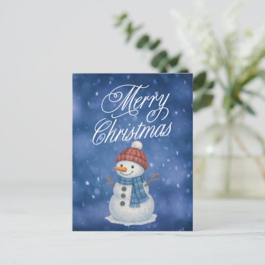 陽気な雪だるま メリークリスマス シーズンポストカード (スタンド正面)