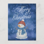 陽気な雪だるま メリークリスマス シーズンポストカード (正面)