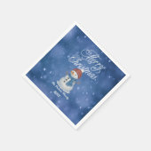 陽気な雪だるま メリークリスマス スタンダードカクテルナプキン (角)
