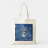 陽気な雪だるま メリークリスマス トートバッグ (裏面)