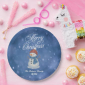 陽気な雪だるま メリークリスマス ペーパープレート (パーティー)