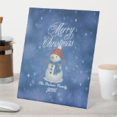 陽気な雪だるま メリークリスマス 台座サイン (インサイチュ)