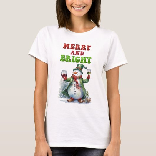 陽気な雪だるま Tシャツ (正面)