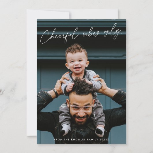 陽気な雰囲気のみポートレートホリデーフォトカード シーズンカード (正面)