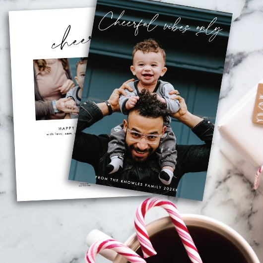 陽気な雰囲気のみポートレートホリデーフォトカード シーズンカード