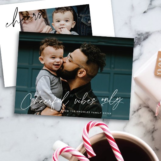陽気な雰囲気のみポートレートホリデーフォトカード シーズンカード