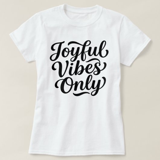 陽気な雰囲気のタイポグラフィ Tシャツ (デザイン正面)