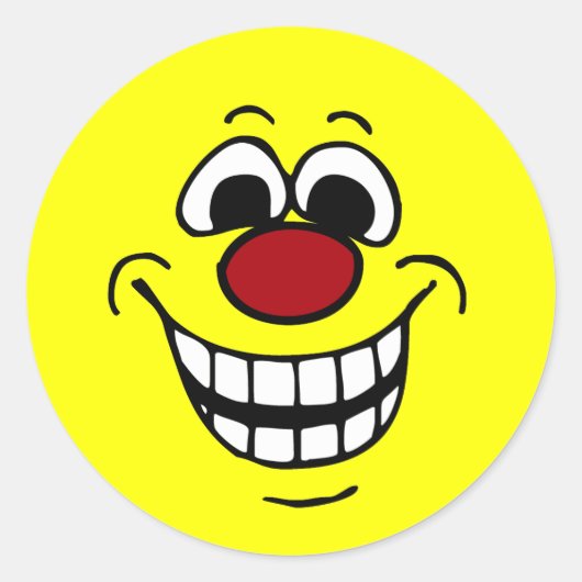 陽気な顔不機嫌 ラウンドシール (正面)