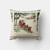 陽気な馬と馬車のクリスマス クッション (裏面)