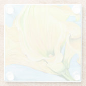 陽気な黄色のカラユリ ガラスコースター (裏面)