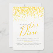 陽気な黄色のダブアートのリハーサルディナー、やる前に食事を 招待状 (正面)