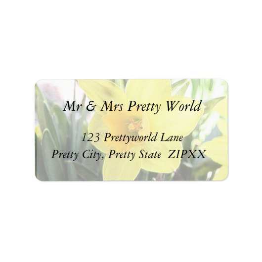 陽気な黄色の水仙 ラベル (正面)