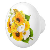 陽気な黄色ひまわりフローラ花束 セラミックノブ (右)