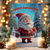 陽気な3Dサンタクロース陽気なクリスマス シーズンカード