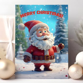 陽気な3Dサンタクロース陽気なクリスマス シーズンカード