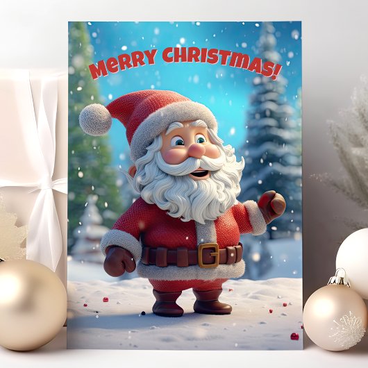 陽気な3Dサンタクロース陽気なクリスマス シーズンカード