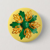 陽気な60年代のダイシーフラワーの花のプレゼント飾り 缶バッジ (正面)