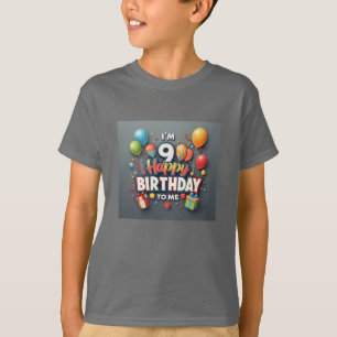 陽気な9誕生祝い少年たち Tシャツ