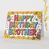 陽気な「お誕生日お兄さん」グラフィック カード (黄色い花)