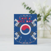 陽気な「ハッピー・デイ」韓国国旗アートデザイン ポストカード (スタンド正面)