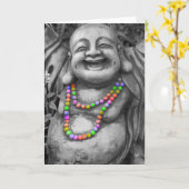 陽気なBuddah カード (黄色い花)