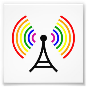 陽気なWiFiの虹信号のアンテナ フォトプリント