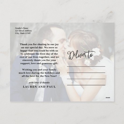 陽気にその後ずっと休日の写真は感謝していしています シーズンポストカード (裏面)