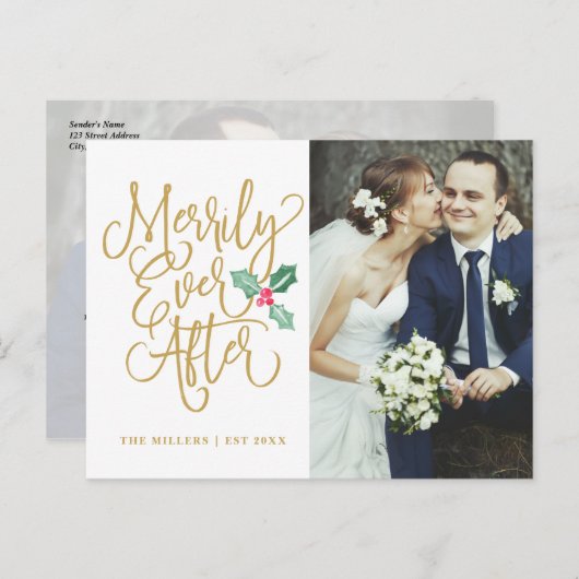 陽気にその後ずっと休日の写真は金ゴールド感謝していしています シーズンポストカード (正面/裏面)