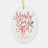 陽気にその後ずっと新婚者の休日を結婚すること セラミックオーナメント (裏面)