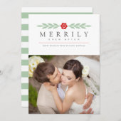 陽気に新しいモダンフローラの後シンプルに シーズンカード (正面/裏面)