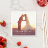 陽気に結婚したなクリスマスの写真|の休日のナプキン スタンダードカクテルナプキン (インサイチュ)