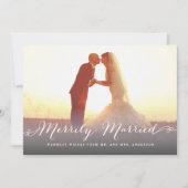 陽気に結婚したな原稿のクリスマスの休日の写真 招待状 (正面)