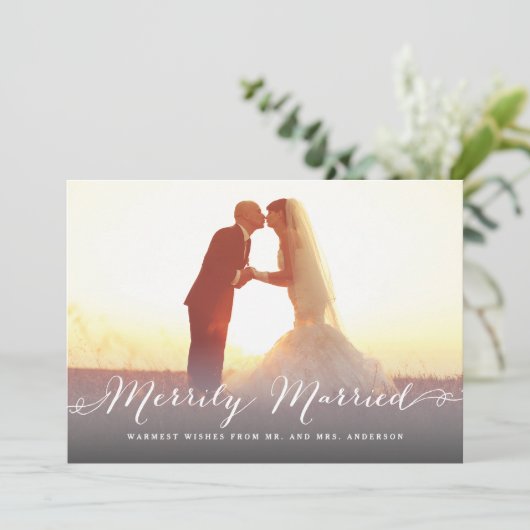 陽気に結婚したな原稿のクリスマスの休日の写真 招待状 (スタンド正面)