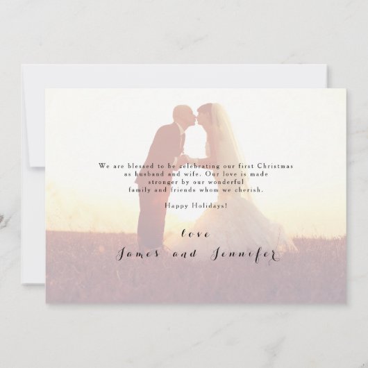 陽気に結婚したな原稿のクリスマスの休日の写真 招待状 (裏面)