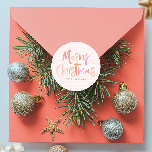 陽気カラフルなクリスマスパーソナライズされた ラウンドシール