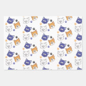 陽気カラフルな猫 ラッピングペーパーシート (正面2)