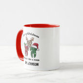 陽気パーソナライズされたなクリスマスがボスのように浮かぶ マグカップ (正面左)