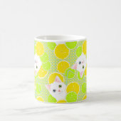 、陽気明るい、甘美なレモネードの子猫猫かわいい! コーヒーマグカップ (中央)