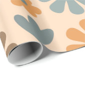 陽気素朴レトロスカンジナビア花の模様 ラッピングペーパー (ロールコーナー)