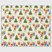 陽気運な小妖精や小人ののまわりに贈り物 ラッピングペーパー (フラット)