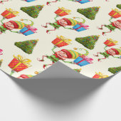 陽気運な小妖精や小人ののまわりに贈り物 ラッピングペーパー (角)