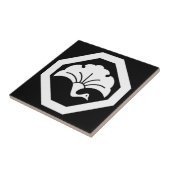 隅切り角に銀杏鶴 タイル (側面)